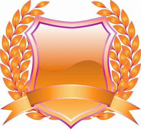 simsearch:400-05073855,k - vector shield design with plant and decoration orange Photographie de stock - Aubaine LD & Abonnement, Code: 400-05260636