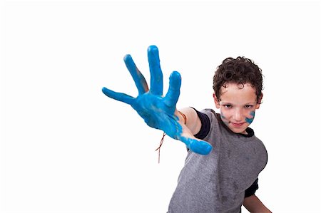 simsearch:400-04152181,k - hand hint of blue, with the kid blurred Stock Photo - Budget Royalty-Free & Subscription, Code: 400-05260729