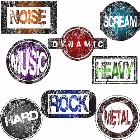 simsearch:400-04284156,k - Stamps with rock music concept Photographie de stock - Aubaine LD & Abonnement, Code: 400-05260953