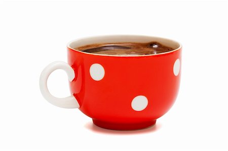 simsearch:400-03971684,k - red mug from coffee on a white background Fotografie stock - Microstock e Abbonamento, Codice: 400-05261330