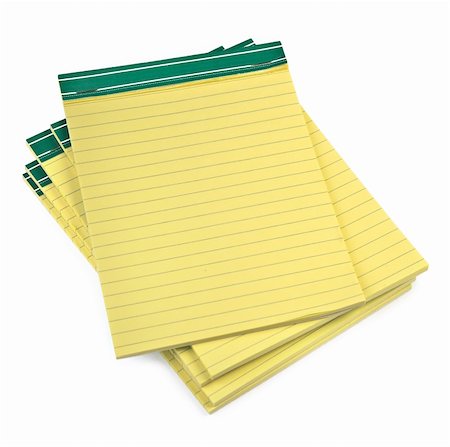 lined paper notebooks on white background Fotografie stock - Microstock e Abbonamento, Codice: 400-05261450