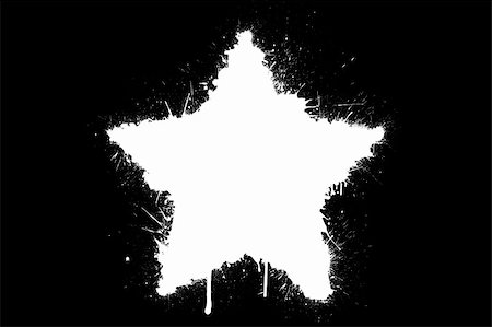 A white splatter star isolated on a black background Stock Photo - Budget Royalty-Free & Subscription, Code: 400-05261485