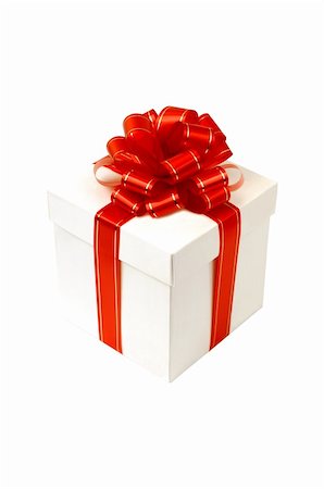 simsearch:400-04199939,k - White box with red bow isolated on white Stock Photo - Budget Royalty-Free & Subscription, Code: 400-05261593