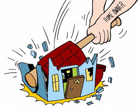 An image of a homeowner destroying house. Stock Photo - Budget Royalty-Free & Subscription, Code: 400-05261778