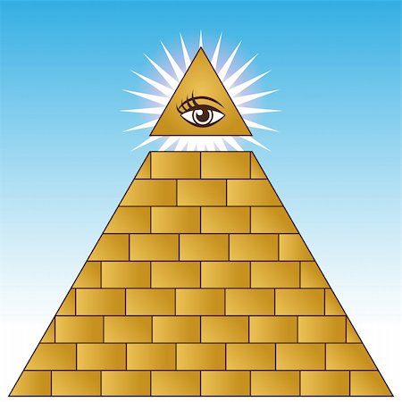 An image of a golden eye financial pyramid. Stock Photo - Budget Royalty-Free & Subscription, Code: 400-05261786