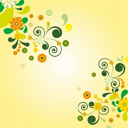 simsearch:400-04273711,k - Vector Sun floral background. Illustration for your design Stockbilder - Microstock & Abonnement, Bildnummer: 400-05261828