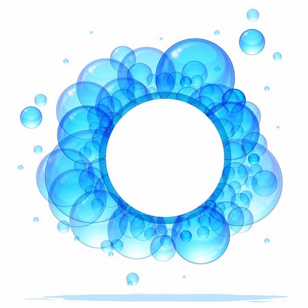 Banner of the beautiful transparent blue bubbles. With a place for your text. Stock Photo - Budget Royalty-Free & Subscription, Code: 400-05261845