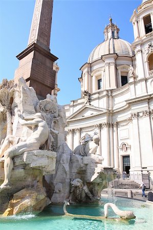 piazza navona - Piazza Navona, fontana dei Fiumi del Bernini in Rome, Italy Stock Photo - Budget Royalty-Free & Subscription, Code: 400-05262832