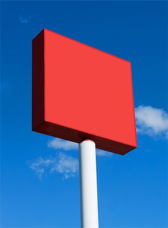 Red blank billboard on a sunny day with blue sky Stock Photo - Budget Royalty-Free & Subscription, Code: 400-05263006