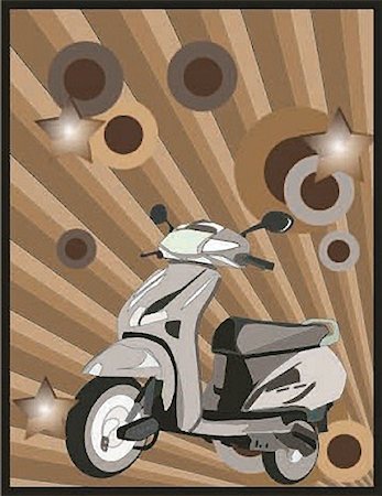 scooter with retro back ground Stock Photo - Budget Royalty-Free & Subscription, Code: 400-05263050