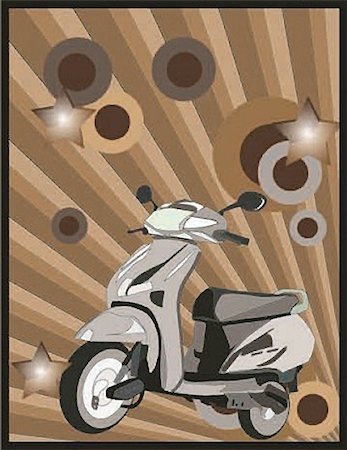 speed sedan - scooter with retro back ground Stock Photo - Budget Royalty-Free & Subscription, Code: 400-05263050