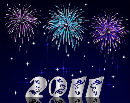 simsearch:400-08194145,k - Vector new year 2011 numbers with fireworks Stock Photo - Budget Royalty-Free & Subscription, Code: 400-05263557