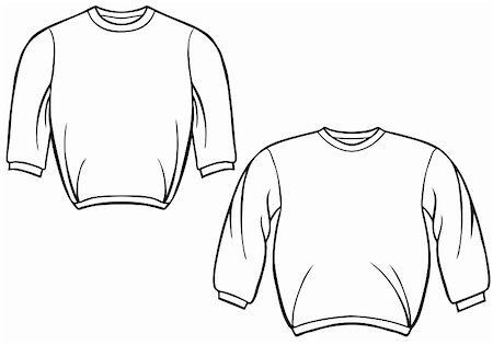 Clothing line art: sweatshirt - black and white. Stock Photo - Budget Royalty-Free & Subscription, Code: 400-05263990