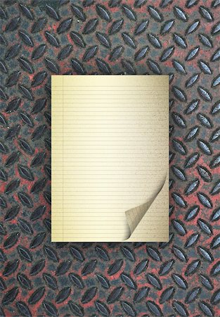 Grunge Paper stack page curl on metal plate illustration Foto de stock - Royalty-Free Super Valor e Assinatura, Número: 400-05274414