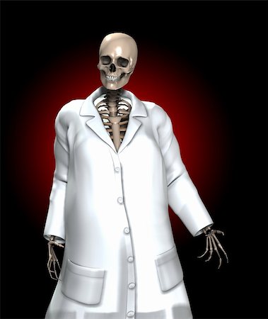 simsearch:400-06394180,k - A skeleton that is dressed in a doctors uniform. Foto de stock - Super Valor sin royalties y Suscripción, Código: 400-05274777