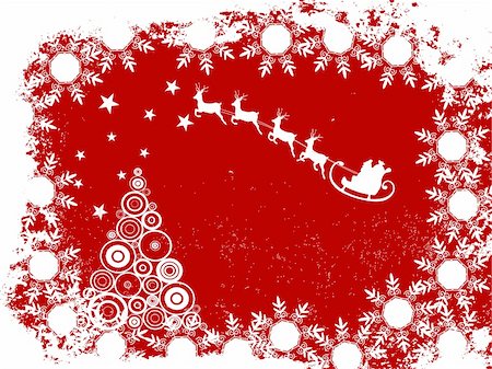 vector eps10 illustration of santa´s sleigh on a christmas background Stock Photo - Budget Royalty-Free & Subscription, Code: 400-05274904