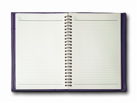 simsearch:400-04218910,k - purple cover notebook on whitebackground Foto de stock - Super Valor sin royalties y Suscripción, Código: 400-05274959