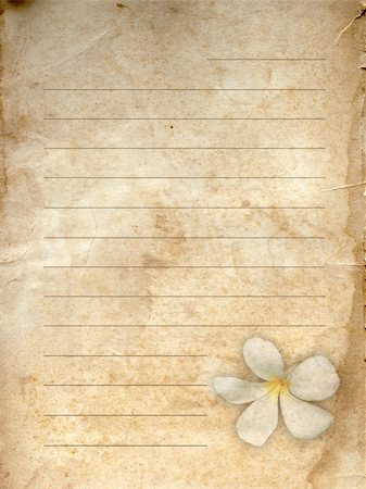 simsearch:400-07298791,k - old grunge letter paper white flower print Stockbilder - Microstock & Abonnement, Bildnummer: 400-05274967