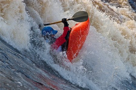 simsearch:400-03963892,k - Kayak freestyle on whitewater, Russia, Msta, may 2010 Stockbilder - Microstock & Abonnement, Bildnummer: 400-05275090