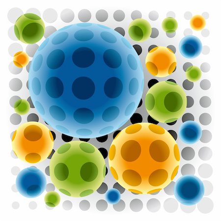 draw biology - Group of Transparent Color Spheres on Light Dotted Pattern. Vector Background Stock Photo - Budget Royalty-Free & Subscription, Code: 400-05275414