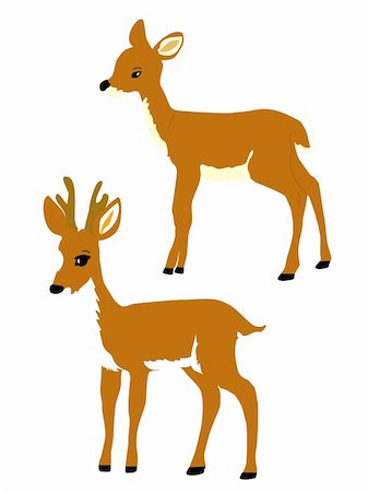 vector eps10 illustration of two isolated reindeer Photographie de stock - Aubaine LD & Abonnement, Code: 400-05275512