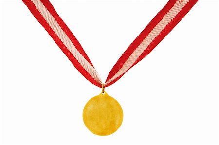 Golden medal isolated on the white background Stock Photo - Budget Royalty-Free & Subscription, Code: 400-05275762