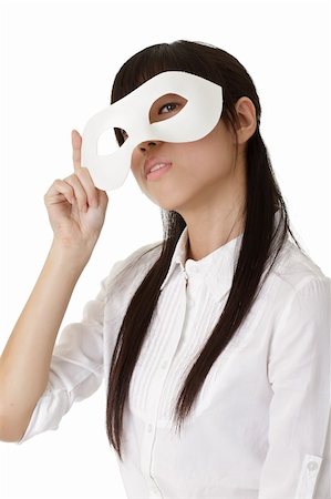 simsearch:400-04255437,k - Attractive business woman put mask on face and look at you. Foto de stock - Super Valor sin royalties y Suscripción, Código: 400-05275807