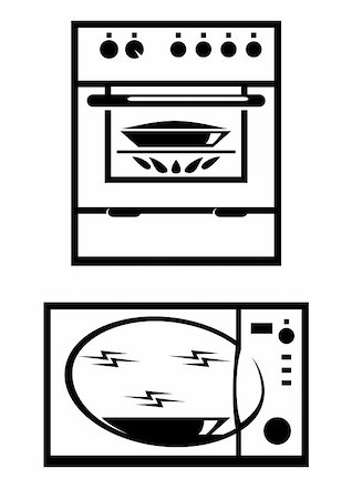 Kitchen appliances. Illustration on white background Foto de stock - Super Valor sin royalties y Suscripción, Código: 400-05276346