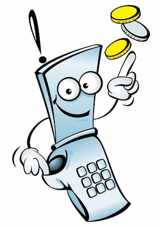 Funny vector mobile telephone, with your money. Photographie de stock - Aubaine LD & Abonnement, Code: 400-05276365