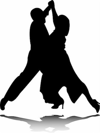 dance silhouette - vector Stock Photo - Budget Royalty-Free & Subscription, Code: 400-05276623