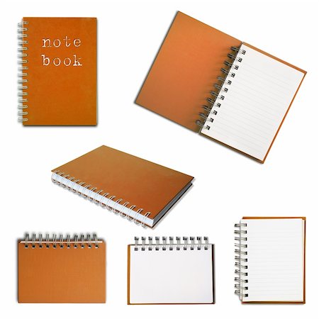 simsearch:400-05367520,k - Orange note book collection on white background Fotografie stock - Microstock e Abbonamento, Codice: 400-05276729