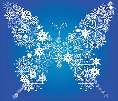 simsearch:400-04728067,k - vector illustration of butterfly made of snowflakes Foto de stock - Super Valor sin royalties y Suscripción, Código: 400-05276994