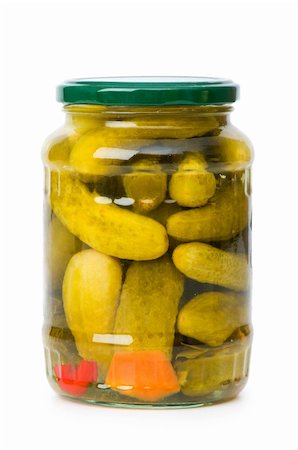 simsearch:400-04229428,k - Pickled cucumbers in glass jar Stock Photo - Budget Royalty-Free & Subscription, Code: 400-05277113