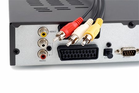 danilin (artist) - Input jacks with video audio cable in tuner tv Fotografie stock - Microstock e Abbonamento, Codice: 400-05277394