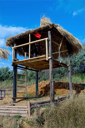 simsearch:400-04316574,k - lifeguards beach tower on background sky Stock Photo - Budget Royalty-Free & Subscription, Code: 400-05277397