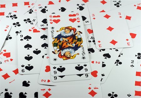 simsearch:400-04401278,k - Poker cards background, with six beside Joker. Photographie de stock - Aubaine LD & Abonnement, Code: 400-05277435