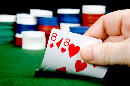 Pair of Eights opening hand at Poker (From a series of opening hands at poker) Foto de stock - Super Valor sin royalties y Suscripción, Código: 400-05277475