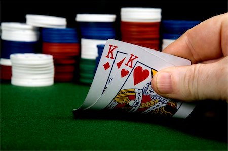 simsearch:400-04795607,k - Pair of Kings. Opening hand at Poker (From a series of opening hands at poker) Stock Photo - Budget Royalty-Free & Subscription, Code: 400-05277471
