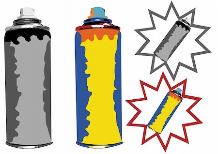 simsearch:400-05129653,k - Fun vector illustration of black and white and colored spray Stockbilder - Microstock & Abonnement, Bildnummer: 400-05277532