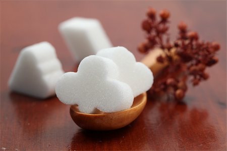 sugar cube on white - White sugar cubes in shape of card suit. Shallow dof Stock Photo - Budget Royalty-Free & Subscription, Code: 400-05277602