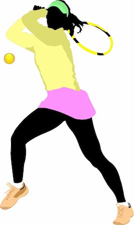 simsearch:400-05277737,k - Tennis player. Colored Vector illustration for designers Foto de stock - Super Valor sin royalties y Suscripción, Código: 400-05277739