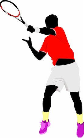 simsearch:400-07754437,k - Tennis player. Colored Vector illustration for designers Fotografie stock - Microstock e Abbonamento, Codice: 400-05277757