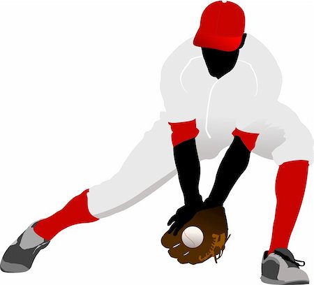 Baseball player. Vector illustration Stock Photo - Budget Royalty-Free & Subscription, Code: 400-05277750