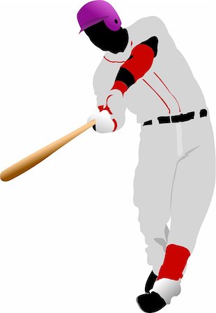 recreational sports league - Baseball player. Vector illustration Stock Photo - Budget Royalty-Free & Subscription, Code: 400-05277751