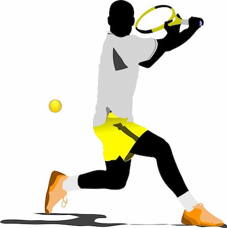 simsearch:400-05721850,k - Tennis player. Colored Vector illustration for designers Photographie de stock - Aubaine LD & Abonnement, Code: 400-05277765