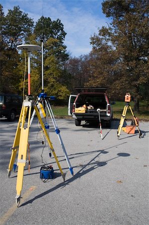 simsearch:400-04710606,k - Survey equipment ready for work - GPS and total station. Stock Photo - Budget Royalty-Free & Subscription, Code: 400-05277839