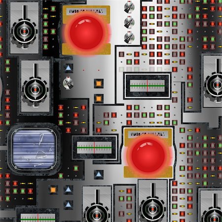 Electronic control panel with switches and red lights Photographie de stock - Aubaine LD & Abonnement, Code: 400-05278132