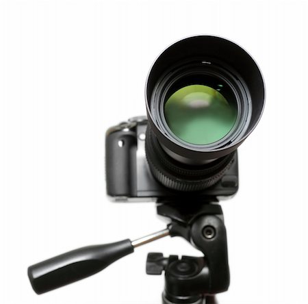 simsearch:400-05179794,k - DSLR camera on tripod isolated over white Stock Photo - Budget Royalty-Free & Subscription, Code: 400-05278349