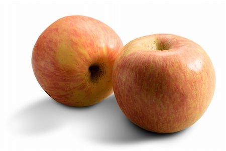 simsearch:400-04266693,k - Apples, two fruit in red and yellow color isolated on white. Foto de stock - Super Valor sin royalties y Suscripción, Código: 400-05278406