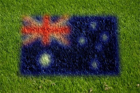 raphtong (artist) - flag of australia on grass with spray Fotografie stock - Microstock e Abbonamento, Codice: 400-05278417